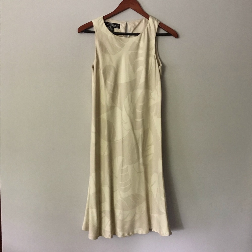 Tori Richard - dress, cream tone-on-tone, S